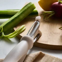 Crick Crack Harmony Stainless Steel Double Sided Peeler, Grey
