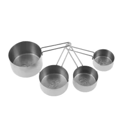 Crick Crack Stainless Steel Nesting Measuring Cups, Silver