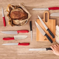 Dr. Inox Santoku Knife, 20cm, Red