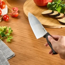Dr. Inox Stainless Steel Chef's Knife, 33cm, Black