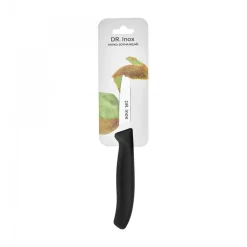 Dr.Inox Stainless Steel Serrated Paring Knife, 19cm, Black