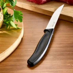 Dr.Inox Stainless Steel Steak Knife, 23cm, Black