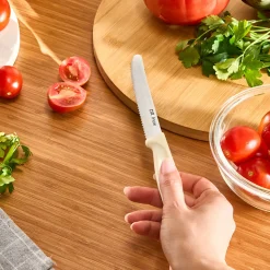 Dr.Inox Stainless Steel Tomato Knife, 22cm, Cream