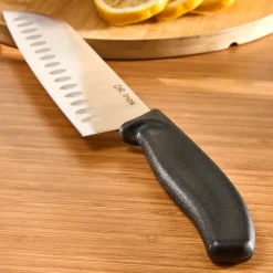 Dr. Inox Stainles Steel Santoku Knife, 30cm, Black