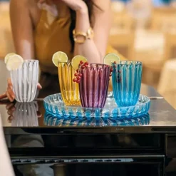 Guzzini Dolce Vita 4 Piece Highball Glass Set, 470ml, White