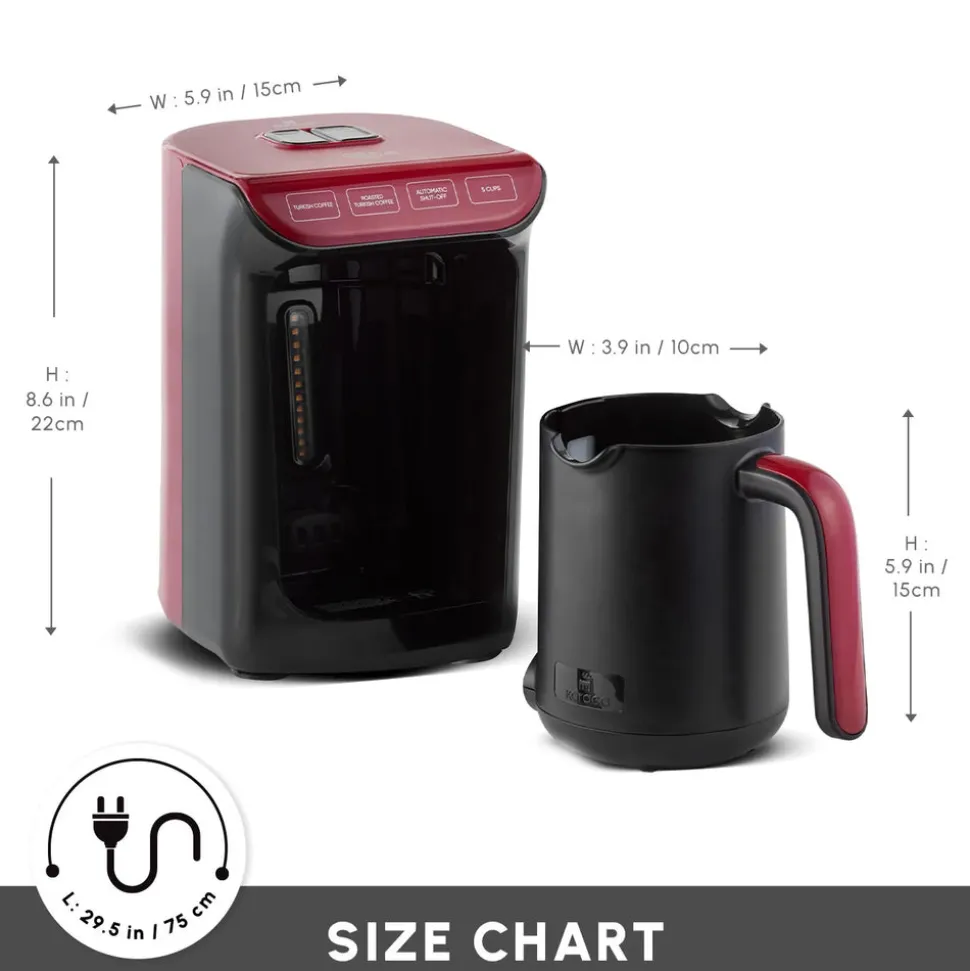 Hatır Köz Turkish Coffee Maker, 535W, Red