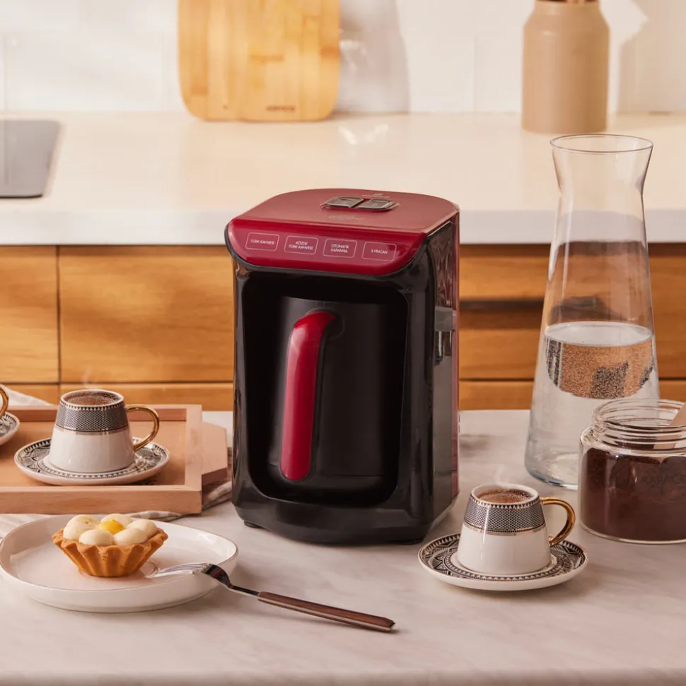 Hatır Köz Turkish Coffee Maker, 535W, Cherry Red