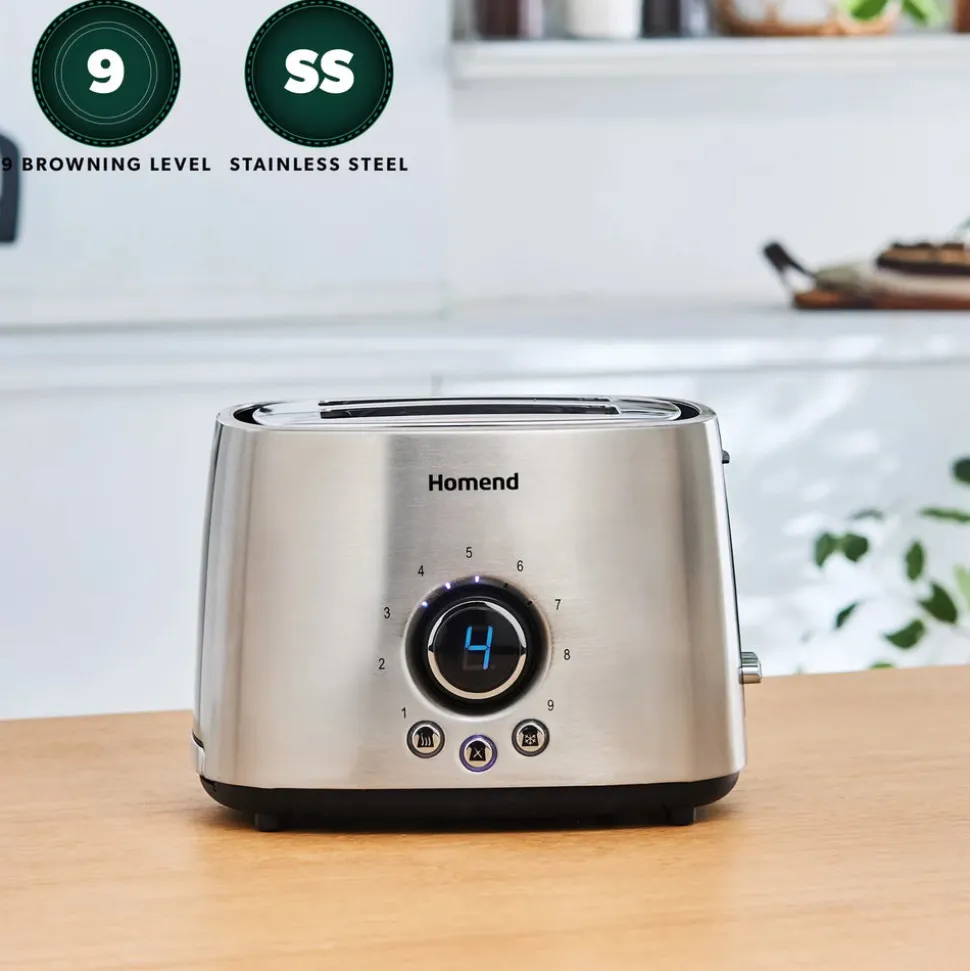 Homend Breadfast 1502 Toaster, Silver Black