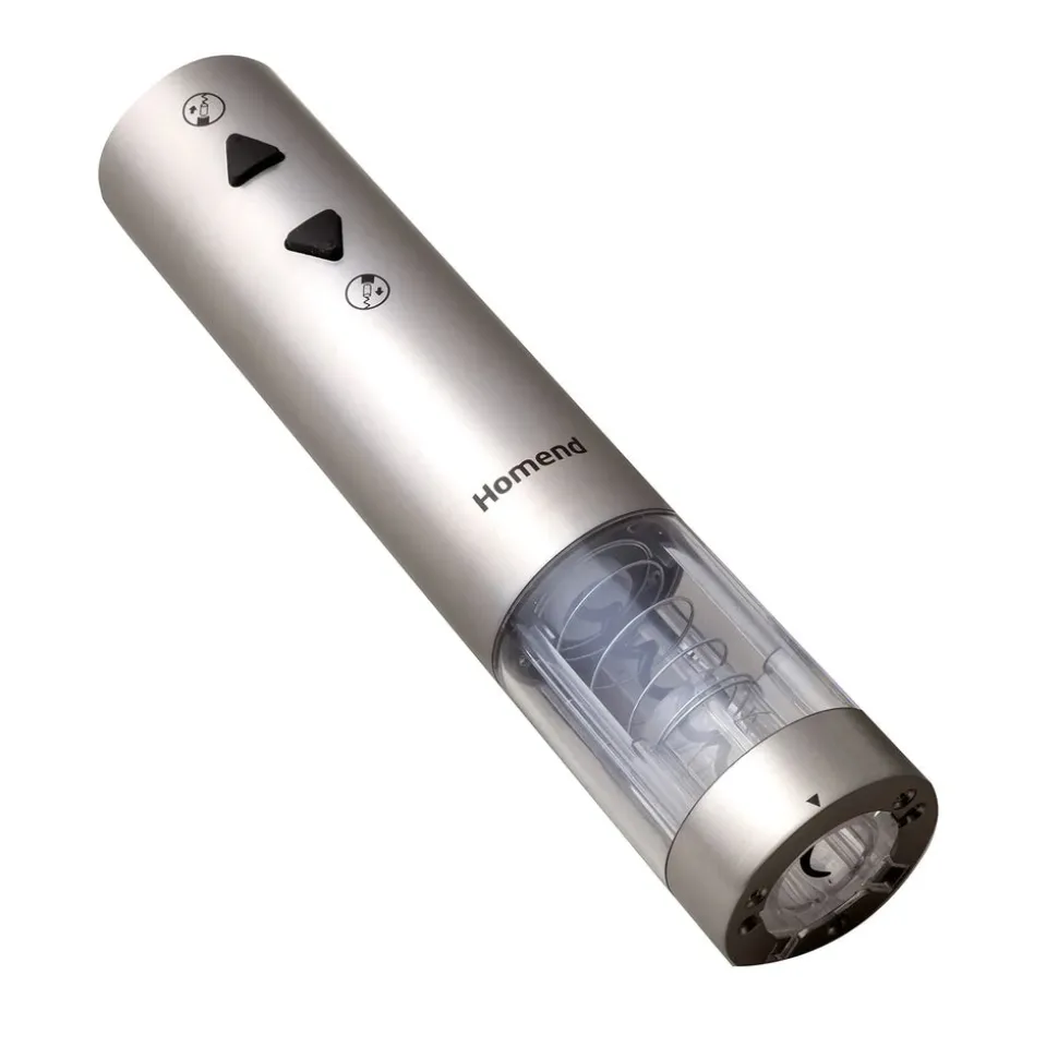 Homend WineUp 2201UK Automatic Wine Opener (Electric Corkscrew), Silver