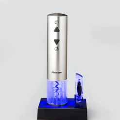 Homend WineUp 2201UK Automatic Wine Opener (Electric Corkscrew), Silver