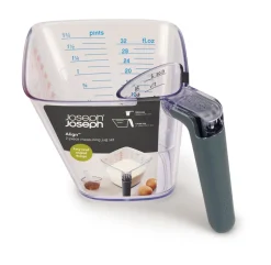 Joseph Joseph Align 2 Piece Easy Read Grey Measuring Jug Set, Clear