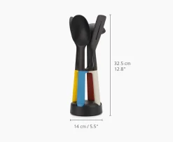 Joseph Joseph Elevate Slim 4-piece Utensil Set with Storage Stand, Multicolour
