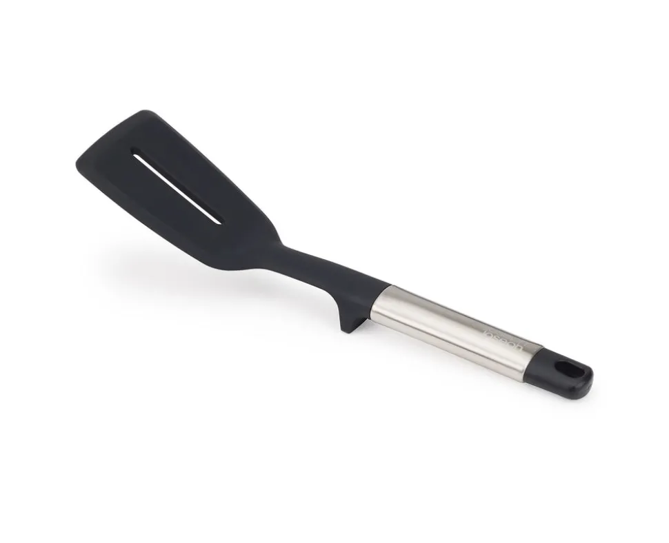 Joseph Joseph Elevate Stainless Steel Silicone Slotted Turner, Black Grey