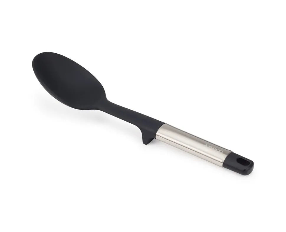 Joseph Joseph Elevate Stainless Steel Silicone Solid Spoon, Black Grey