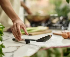 Joseph Joseph Elevate Stainless Steel Silicone Solid Spoon, Black Grey