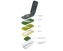 Joseph Joseph Multi-prep Compact 4-piece Grater & Slicer, Multicolour