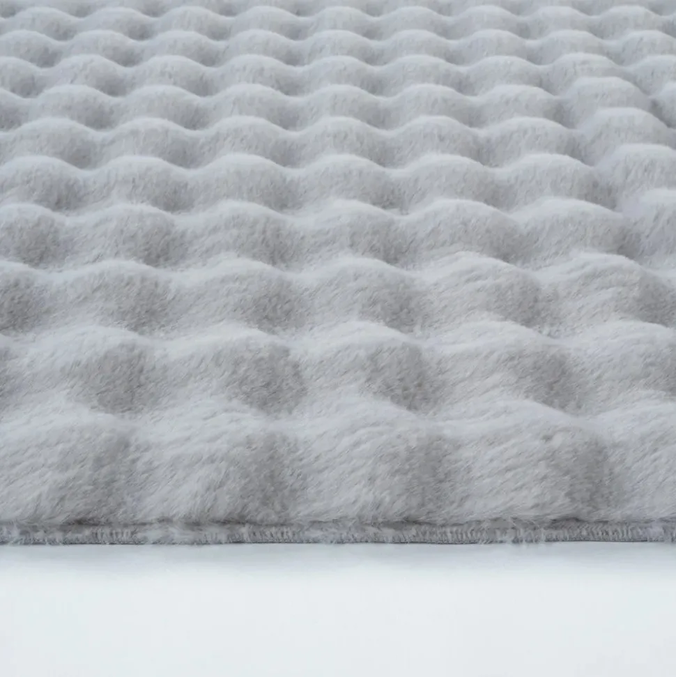 Kaşmir Rugs 7/24 Cosy Premium Bubble Rug, 80cmx150cm, Light Grey