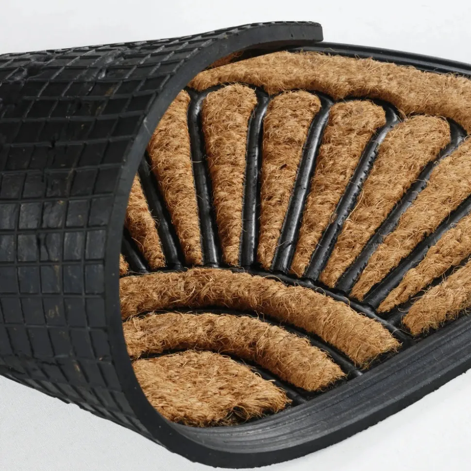 Kaşmir Rugs 7/24 Rubber Fan Coco Door Mat, 45cmx75cm, Multi
