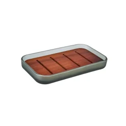 Karaca Abiete Glass Soap Dish, 14.22cmx9.88cmx3.04cm, Green Multi