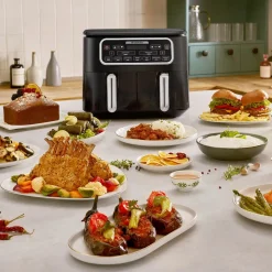 Karaca Air Cook Duo 2-in-1 Air Fryer with Stew Function, 8L, 2500W, Starlight