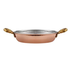 Karaca Alacahöyük Copper Shallow Stock Pot, 20cm, Copper