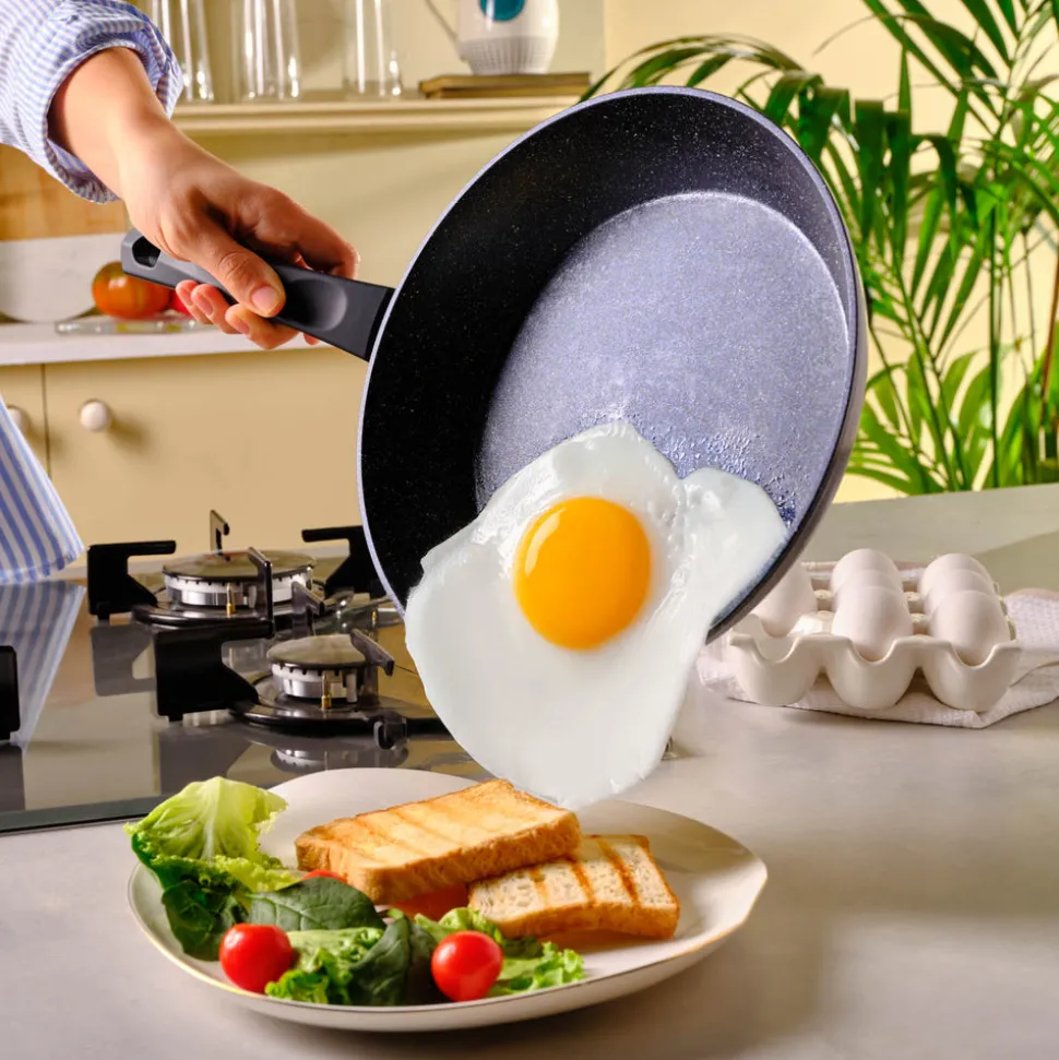 Karaca Aqua Granite Non-Stick Induction Frying Pan, 26cm, Blue