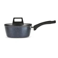 Karaca Aqua Granite Non-Stick Induction Saucepan & Lid, 18cm, Blue