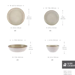 Karaca Aria 24-Piece Reactive Glaze Dinner Set for 6 People, Beige
