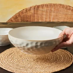 Karaca Aria Reactive Glaze Serving Bowl, 27cm, Beige