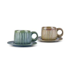 Karaca Arthur Beige & Green Tea Cup for 2 People, 260 ml