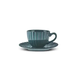 Karaca Austen 4-Piece Tea Cup and Saucer Set for 2 People, Green