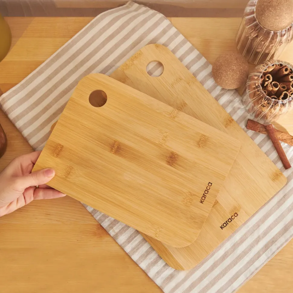 Karaca Azur 2 Piece Bamboo Chopping Board, Wood