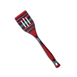 Karaca Bailando Pakka Wood Slotted Turner, 30cm, Red Multi