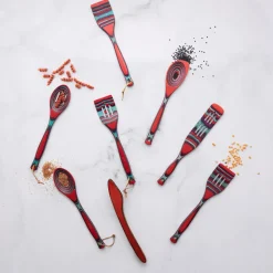Karaca Bailando Pakka Wood Tongs, 30cm, Red Multi
