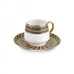 Karaca Belgin 4-Piece Glass Tea Cup and Saucer, 220ml, Multi