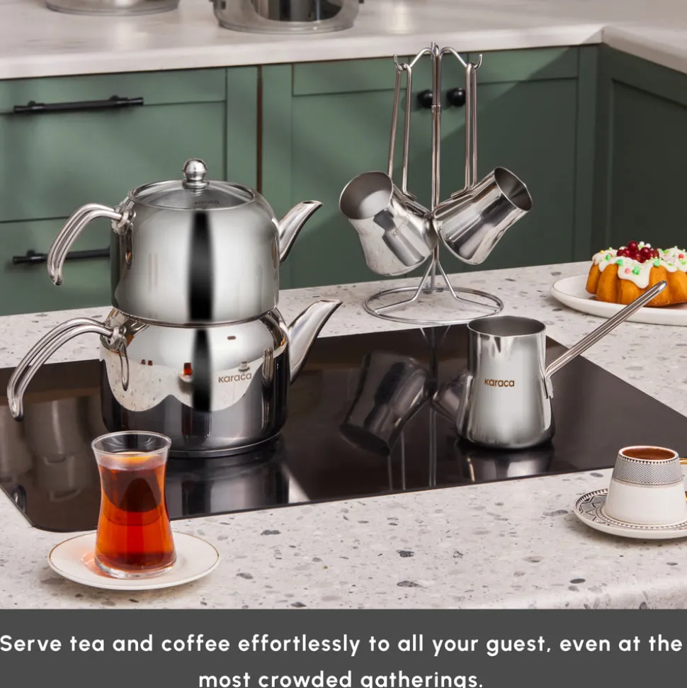 Karaca Belgrad 15-Piece Complete Stainless Steel Kitchen Cookware Set