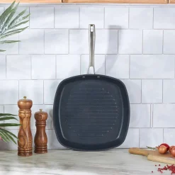 Karaca BioDiamond Pro Non-Stick Induction Griddle Pan, 28cm, Black
