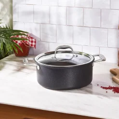 Karaca BioDiamond Pro Non-Stick Induction Stockpot with Lid, 24cm, Black
