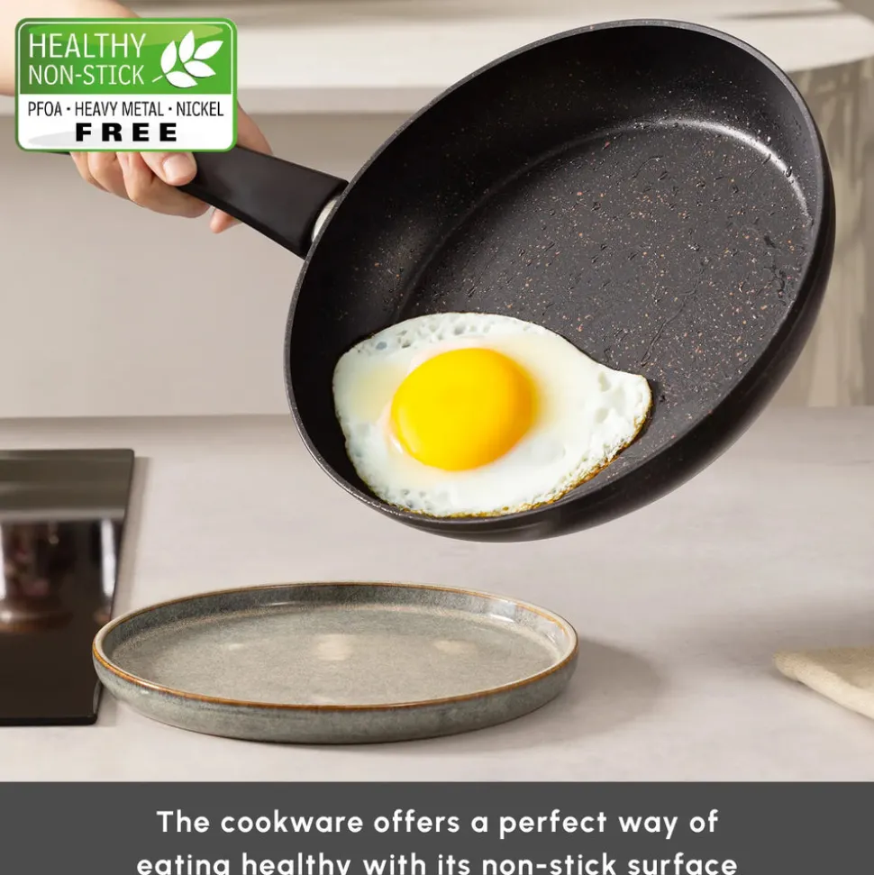 Karaca Blackgold Biogranite 12-Piece Non-Stick Cookware Set, Black Gold
