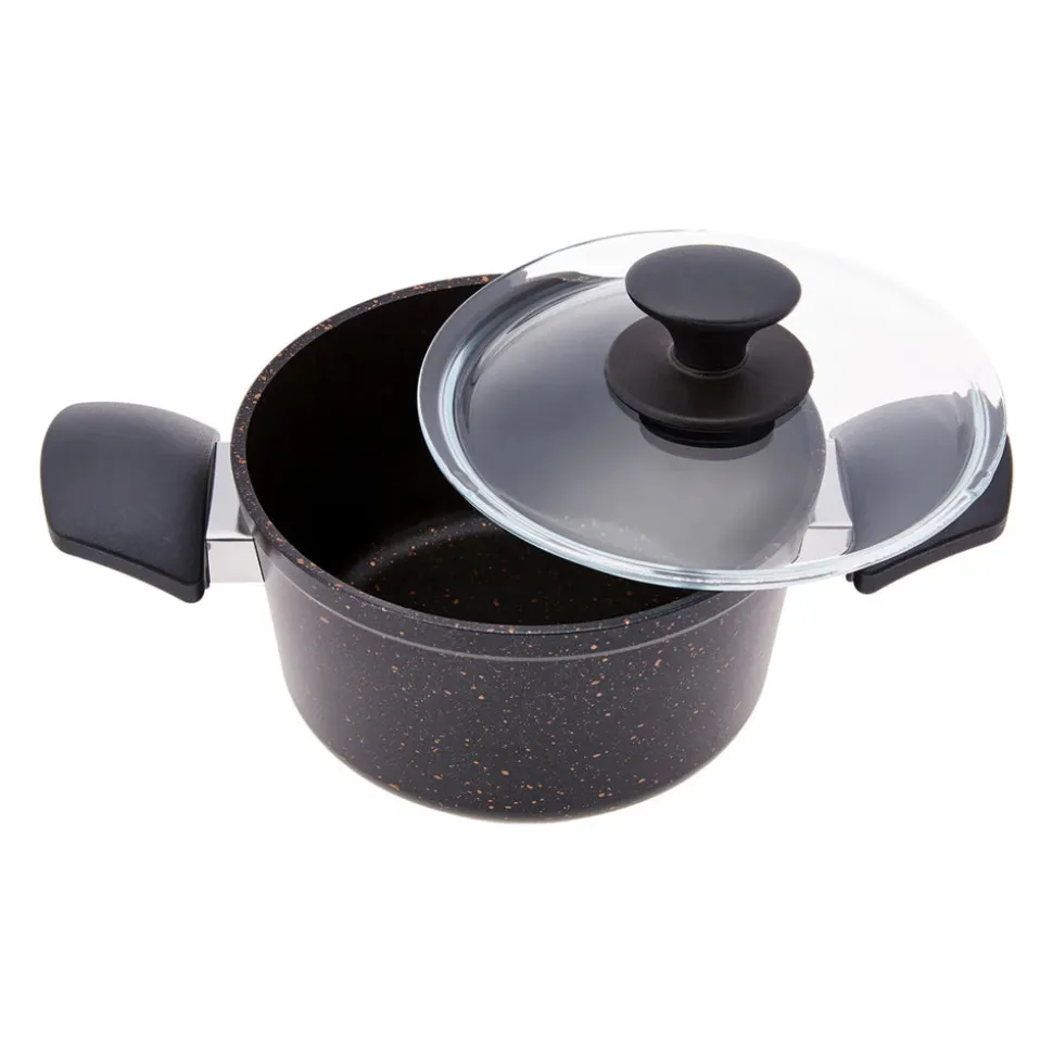 Karaca Blackgold Biogranite 7-Piece Non-Stick Cookware Set, Black Gold