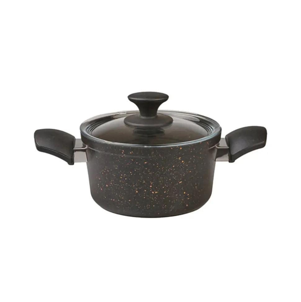 Karaca Blackgold Biogranite 7-Piece Non-Stick Induction Cookware Set, Black Gold