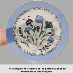 Karaca Bone China Blue Clove 26-Piece Serveware Set for 6 People, Multi