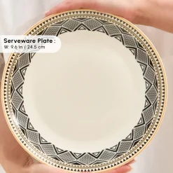 Karaca Bone China Globe 26-Piece Serveware Set for 6 People, Multi