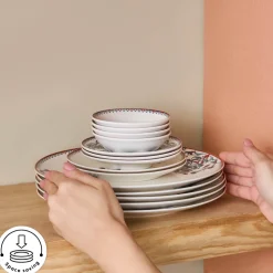 Karaca Bone China Nakkaş 26-Piece Serveware Set for 6 People, Multi