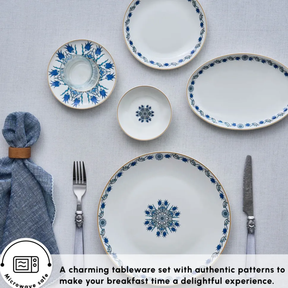 Karaca Bone China İznik 26-Piece Serveware Set for 6 People, Multi