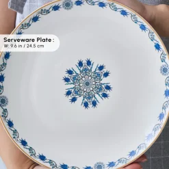 Karaca Bone China İznik 26-Piece Serveware Set for 6 People, Multi