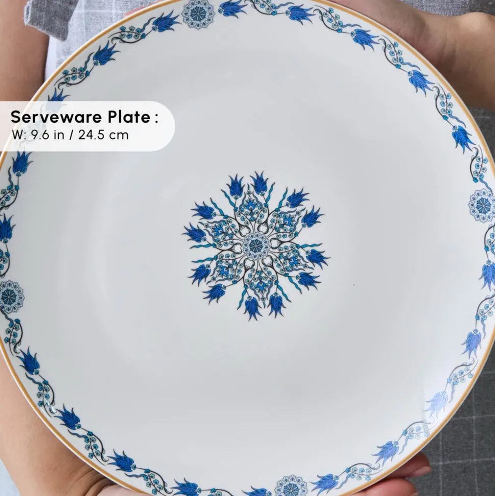 Karaca Bone China İznik 26-Piece Serveware Set for 6 People, Multi