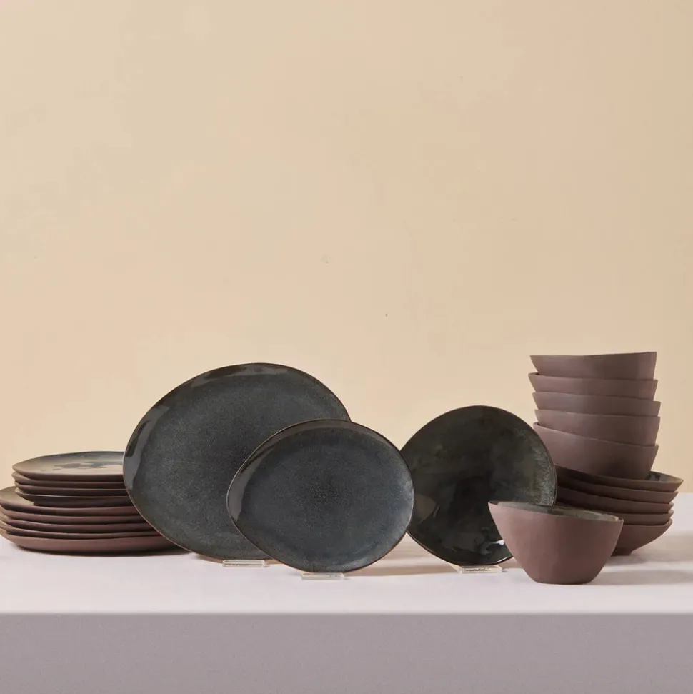 Karaca Bonn 24-Piece Reactive Glaze Dinner Set for 6 People, Multi