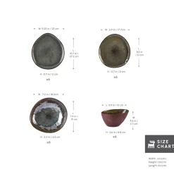 Karaca Bonn 24-Piece Reactive Glaze Dinner Set for 6 People, Multi