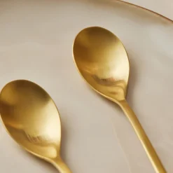 Karaca Boreas 4-Piece Stainless Steel Latte Spoon, Gold